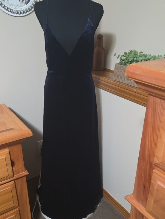 Uoozee Dresses & Skirts - Navy Velvet Spaghetti-Strap Maxi Dress
